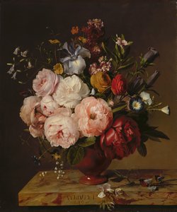 Een vaas met bloemen op een richel, 1817